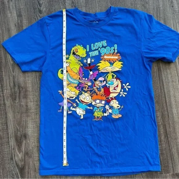Nickelodeon “I Love the 90’s” Bright Blue Cartoon Character Tee - Picture 5 of 8